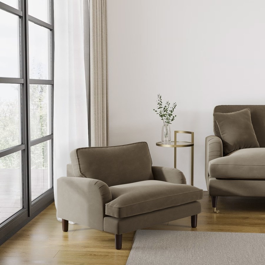 Beige Velvet Kids Armchair - Payton