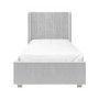 Grey Velvet Single Bed Frame with Storage Drawer - Phoebe