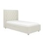 Cream Fabric Single Bed Frame with Storage Drawer - Phoebe