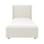 Cream Fabric Single Bed Frame with Storage Drawer - Phoebe