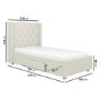 Cream Fabric Single Bed Frame with Storage Drawer - Phoebe