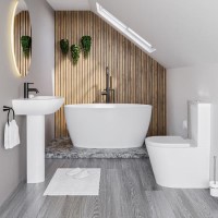 Modern 1300mm Freestanding Bath Suite with Toilet & Basin - Pico