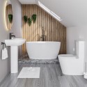BUN/PIC01300/86778 Modern 1300mm Freestanding Bath Suite with Toilet & Basin - Pico