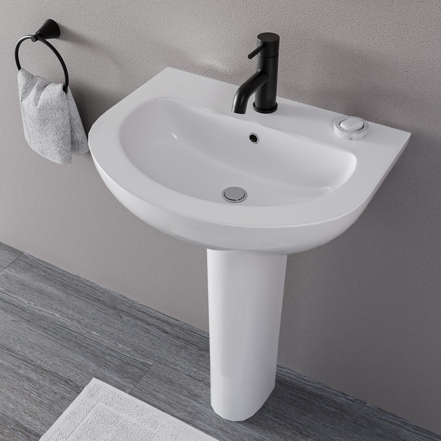 Grade A2 - Modern 1300mm Freestanding Bath Suite with Toilet & Basin - Pico