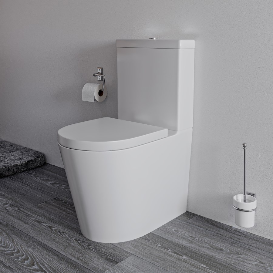 Grade A2 - Modern 1300mm Freestanding Bath Suite with Toilet & Basin - Pico