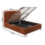 Rust Orange Velvet King Size Ottoman Bed with Matching Blanket Box - Pippa