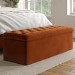 Rust Orange Velvet Ottoman Blanket Box - Pippa