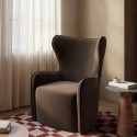 BUN/PLA001/99693 Brown Velvet Highback Accent Chair - Paloma
