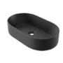 800mm Black Wall Hung Countertop Vanity Unit with Black Oval Basin and Shelves - Porto