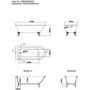Burgundy Freestanding Single Ended Bath with Black Feet 1670 x 740mm - Park Royal