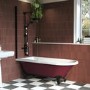 Burgandy Freestanding Single Ended Shower Bath with Black Screen & Feet 1670 x 740mm - Park Royal
