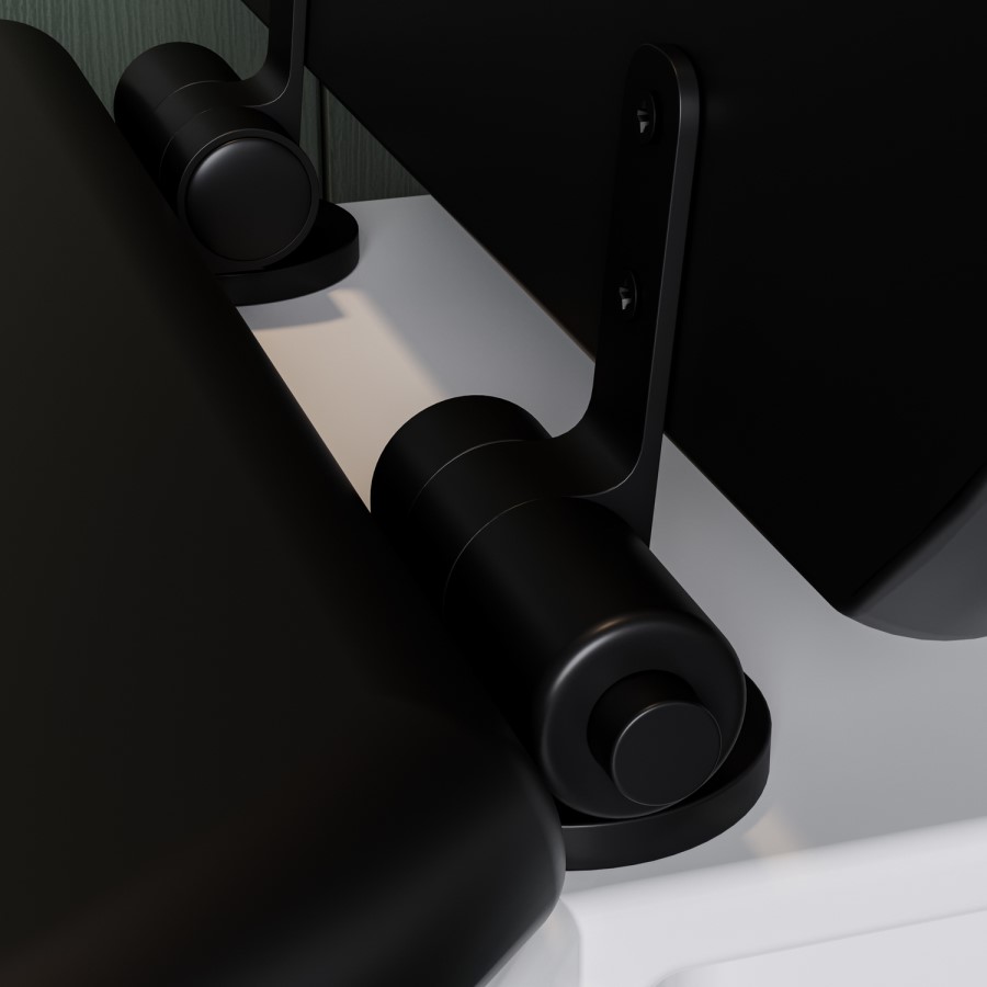 Close Coupled Traditional Toilet with Black Wooden Soft Close Seat & Chrome Flush Lever - Park Royal