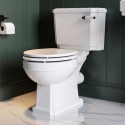 BUN/PRCCPAN/96148 Close Coupled Traditional Toilet with Wooden Soft Close Seat & Black Fittings - Park Royal