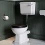 Close Coupled Traditional Low Level Short Projection Toilet with Black Wooden Soft Close Seat & Chrome Fittings - Park Royal