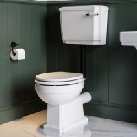 Park Royal  LL WC and WG Wood Soft Close Seat - Matt Black Flush Kit & Handle 