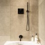 Black 2 Outlet Concealed Mixer Shower Set With Bath Filler Spout & Hand Shower - Priya