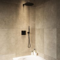 Black 2 Outlet Concealed Mixer Shower Set With Hand Shower - Priya