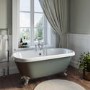 Freestanding Light Green Double Ended Roll Top Bath with Chrome Feet 1515 x 740mm - Park Royal