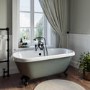 Freestanding Light Green Double Ended Roll Top Bath with Black Feet 1515 x 740mm - Park Royal