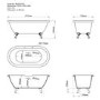 Freestanding Light Green Double Ended Roll Top Bath with White Feet 1515 x 740mm - Park Royal