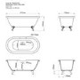 Freestanding Light Green Double Ended Roll Top Bath with Bronze Feet 1515 x 740mm - Park Royal
