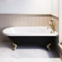 Black Freestanding Single Ended Bath with Brass Feet 1670 x 740mm - Park Royal