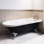 Black Freestanding Single Ended Bath with Chrome Feet 1670 x 740mm - Park Royal