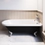 Black Freestanding Single Ended Bath with Chrome Feet 1670 x 740mm - Park Royal