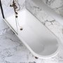Black Freestanding Single Ended Shower Bath with Bronze Feet & Black Bath Screen 1670 x 740mm - Park Royal