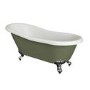 Dark Green Freestanding Single Ended Roll Top Slipper Bath with Chrome Feet 1615 x 690mm - Park Royal