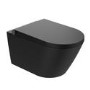Matt Black Wall Hung Smart Bidet Japanese Toilet With Black Glass Cabinet, Frame, Cistern & Pneumatic Dual Flush Button - Purificare
