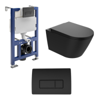 Matt Black Wall Hung Smart Bidet Japanese Toilet & 820mm Frame Cistern with Matt Black Pneumatic Flush Plate - Purificare