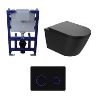 Matt Black Wall Hung Smart Bidet Japanese Toilet & 820mm Frame Cistern with Black Glass Sensor Pneumatic Flush Plate - Purificare