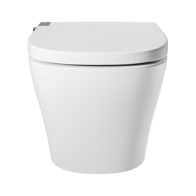 Wall Hung Smart Bidet Japanese Toilet with Heated Seat & 1160mm Frame Cistern and White Sensor Flush Plate - Purificare