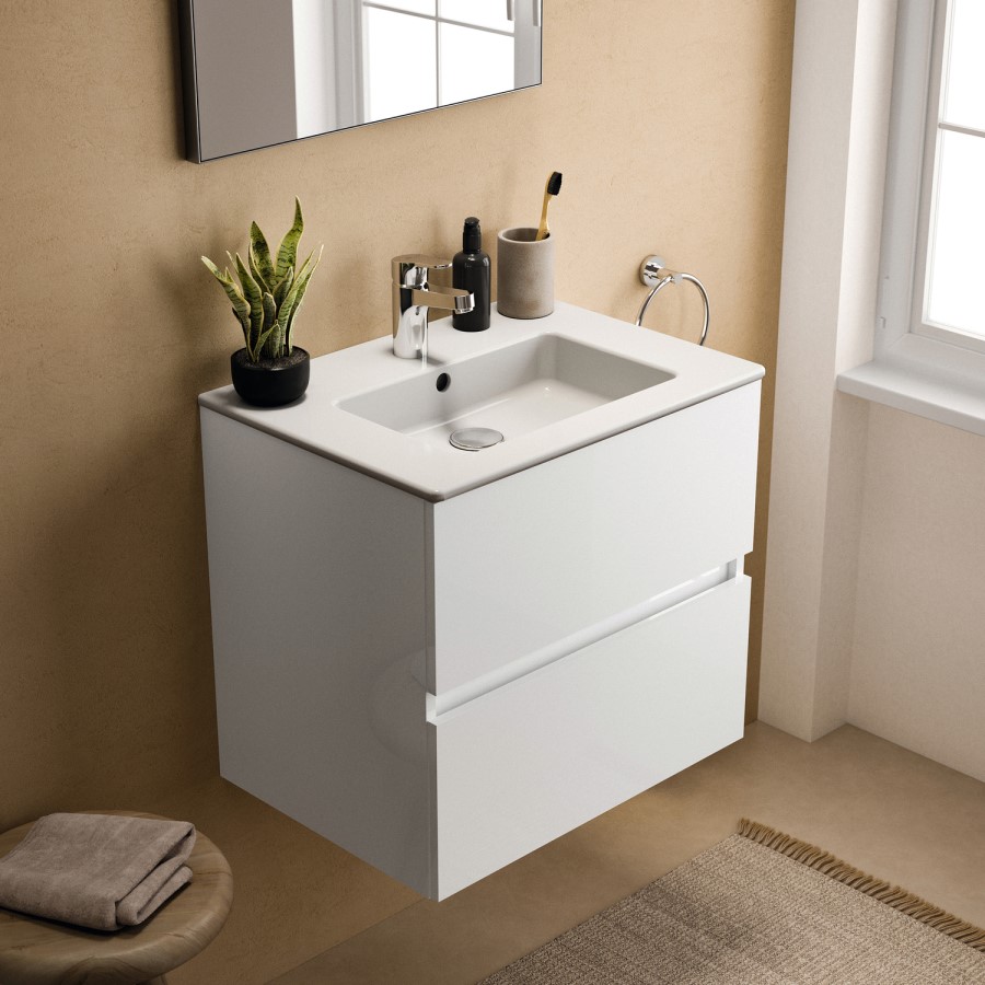 500mm Ideal Standard Eurovit+ White Wall Hung Vanity Unit with Basin