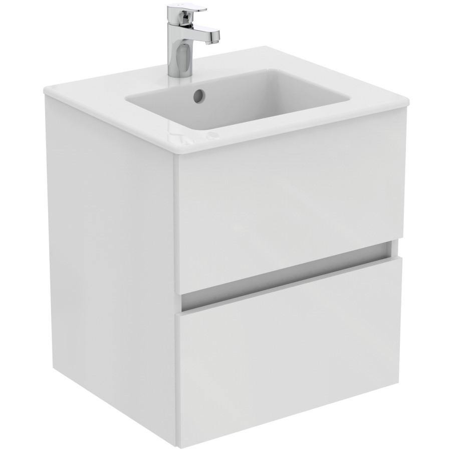 500mm Ideal Standard Eurovit+ White Wall Hung Vanity Unit with Basin