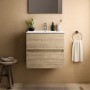 500mm Ideal Standard Eurovit+ Oak Wall Hung Vanity Unit with Basin
