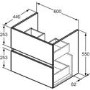 600mm Ideal Standard Eurovit+ Oak Wall Hung Vanity Unit with Basin