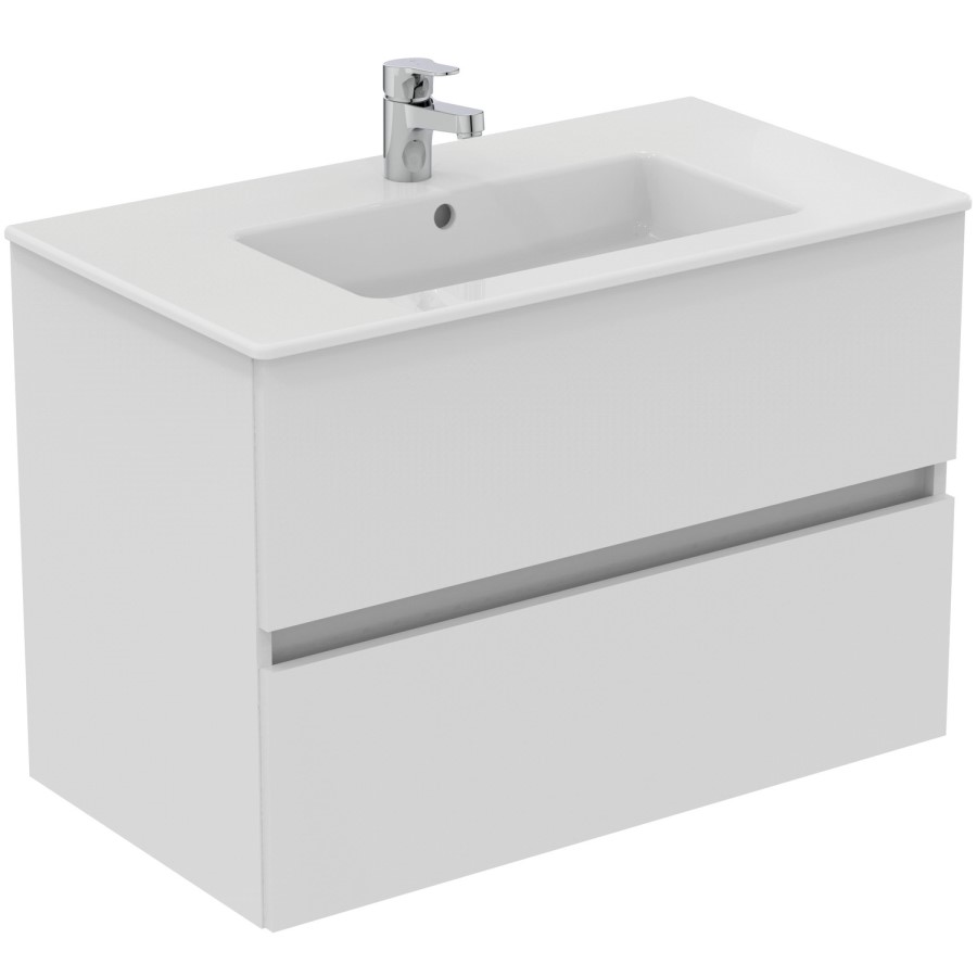 800mm Ideal Standard Eurovit+ White Wall Hung Vanity Unit with Basin