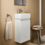 350mm Ideal Standard Eurovit+ White Left-Hand Wall Hung Vanity Unit with Basin