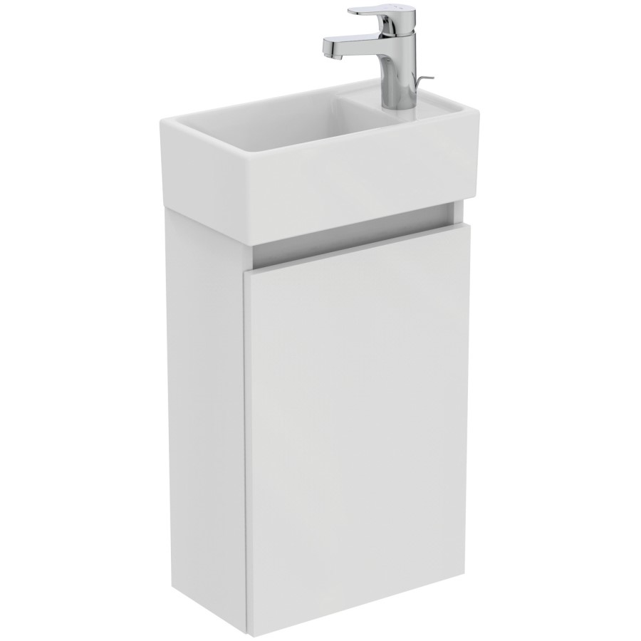 350mm Ideal Standard Eurovit+ White Left-Hand Wall Hung Vanity Unit with Basin