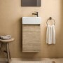 350mm Ideal Standard Eurovit+ Oak Right-Hand Wall Hung Vanity Unit with Basin