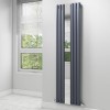 Anthracite Vertical Mirrored Radiator Living Room - 1800 x 499mm