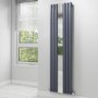 Anthracite Vertical Mirrored Radiator Living Room - 1800 x 499mm