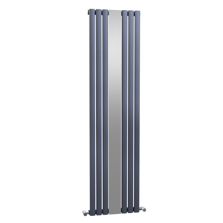 Anthracite Vertical Mirrored Radiator Living Room - 1800 x 499mm