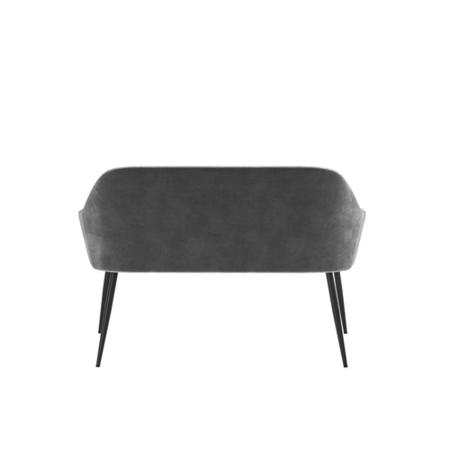 White Gloss Dining Table with Grey Velvet High Back Dining Bench and 2 Dining Chairs - Rochelle
