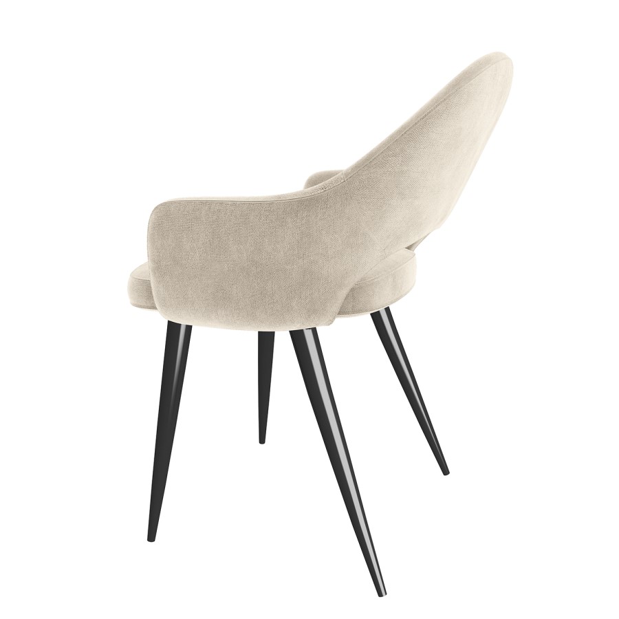 Taupe High Gloss Dining Table with 6 Beige Fabric Dining Chairs - Rochelle