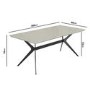 Taupe High Gloss Dining Table with 6 Grey Woven Fabric Dining Chairs - Rochelle