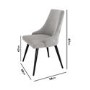Taupe High Gloss Dining Table with 6 Grey Woven Fabric Dining Chairs - Rochelle