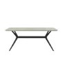 Taupe High Gloss Dining Table with 6 Grey Woven Fabric Dining Chairs - Rochelle
